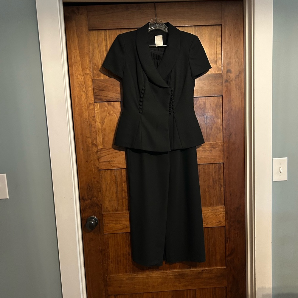 Long black 2 piece Bridesmaids/ Mother of Bride/ Mother of Groom dress